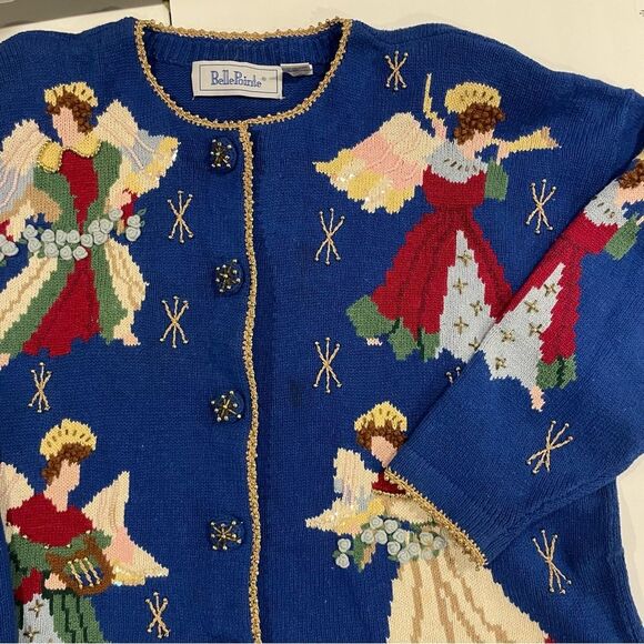 Vintage 90s-80s blue angels 💙 holiday ugly sweater contest winner 🏆 Christmas - Picture 10 of 10